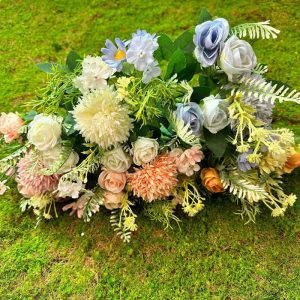 fleurs artificielles branches bouquet de roses et de pivoines décoration florale longueur 60cm 3pcs