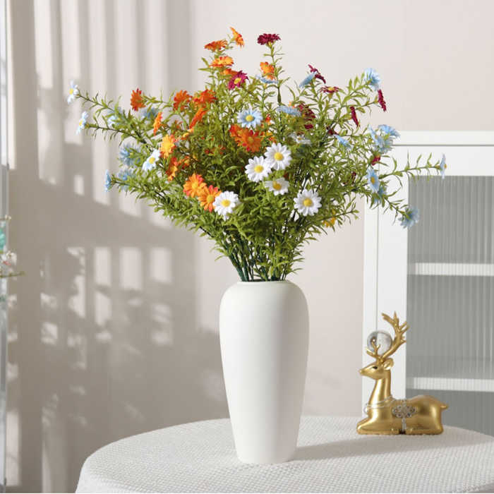 fleurs artificielles chrysanthème à haute branche décoration florale longueur 80cm 6pcs