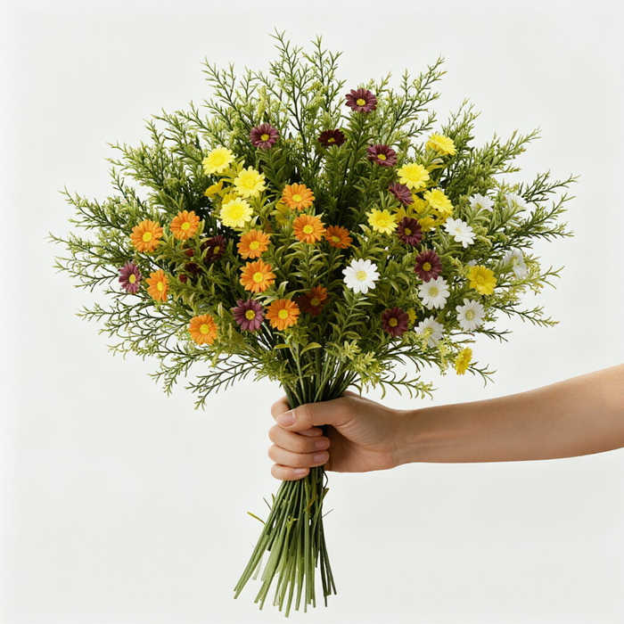 fleurs artificielles branches chrysanthème à haute branche décoration florale longueur 80cm 6pcs – Image 2