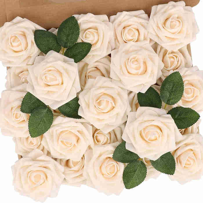 Coffret cadeau de roses artificielles, décorations de mariage, fleurs décoratives 30cm*28cm*8cm – Image 3