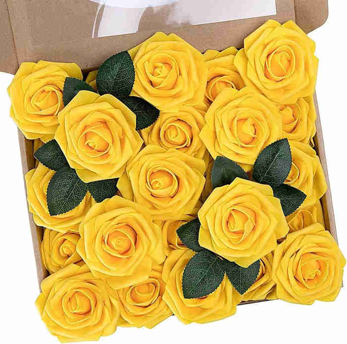 Coffret cadeau de roses artificielles, décorations de mariage, fleurs décoratives 30cm*28cm*8cm – Image 4