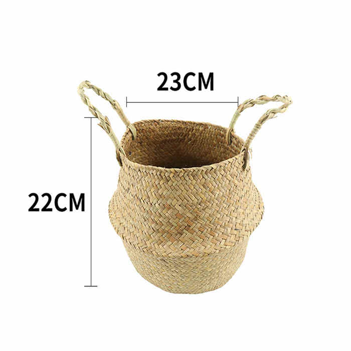 Pot de fleurs artificiel tressé de taille moyenne