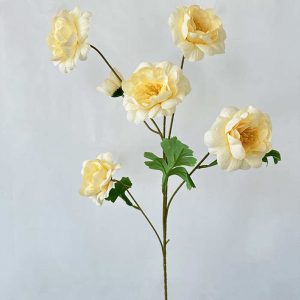 fleurs artificielle Branche Hibiscus et pivoine Champagne décoration florale Hauteur 75cm 6pcs