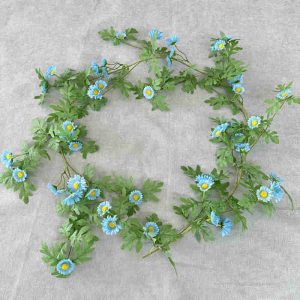 plante artificielle tombante marguerite bleu clair matériaux décoratifs longueur 170cm 3pcs