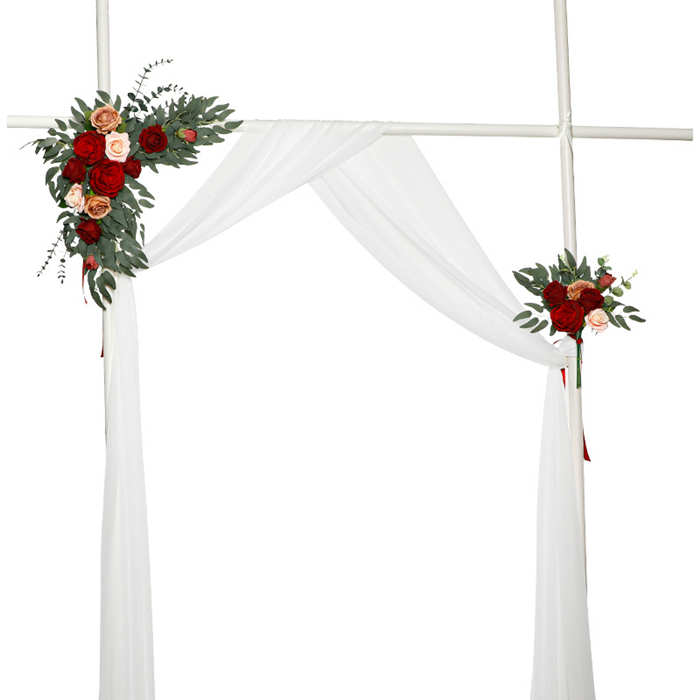 Fleurs artificielles pour la décoration d'arches de mariage rouge foncé